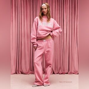 Parke SET Valentine's Varsity Mock neck in Blush + Lavender